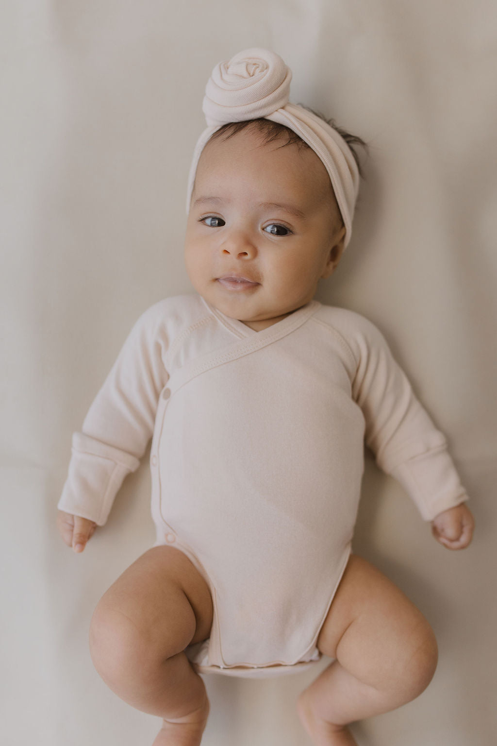 Organic Kimono L/S Bodysuit - Eggshell