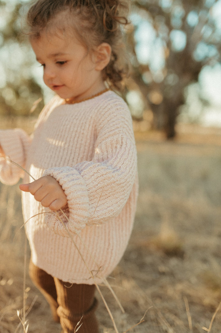 Organic Textured Pull Over - Pink Salt