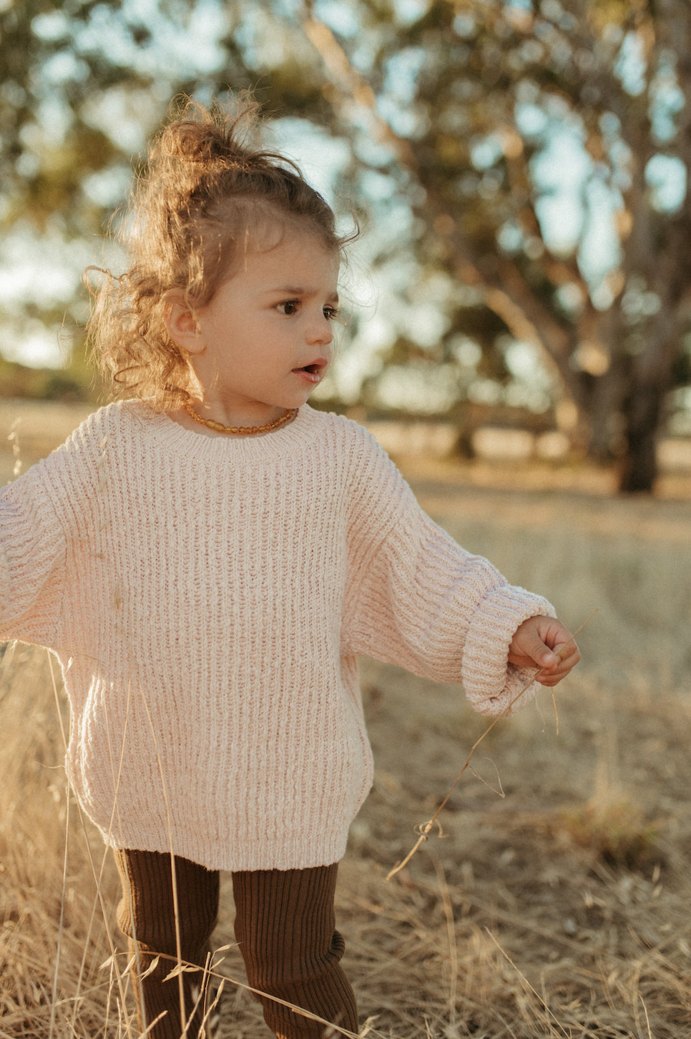 Organic Textured Pull Over - Pink Salt