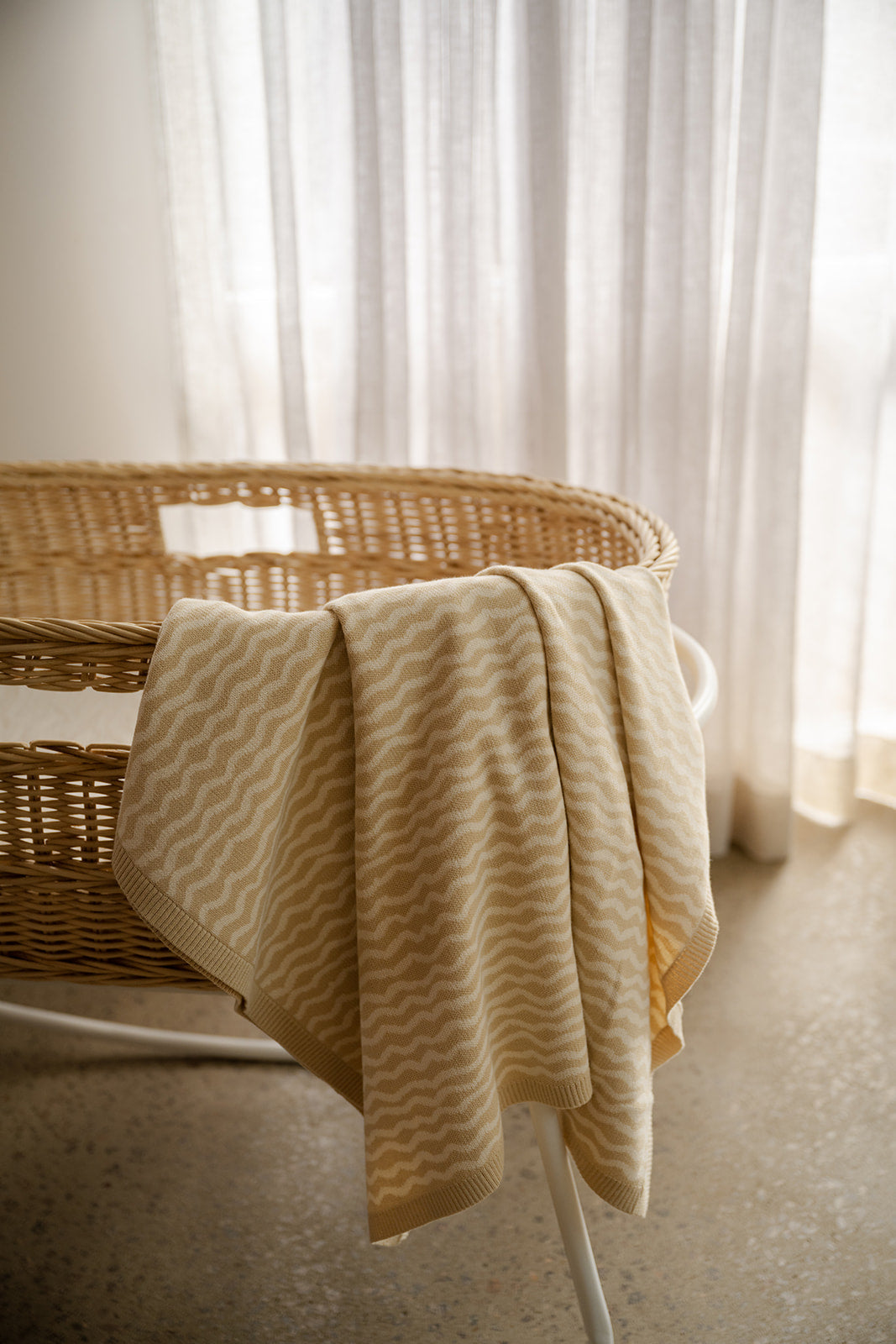 Organic Knit Baby Blanket - River