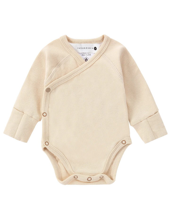 Organic Kimono Bodysuit - Wheat